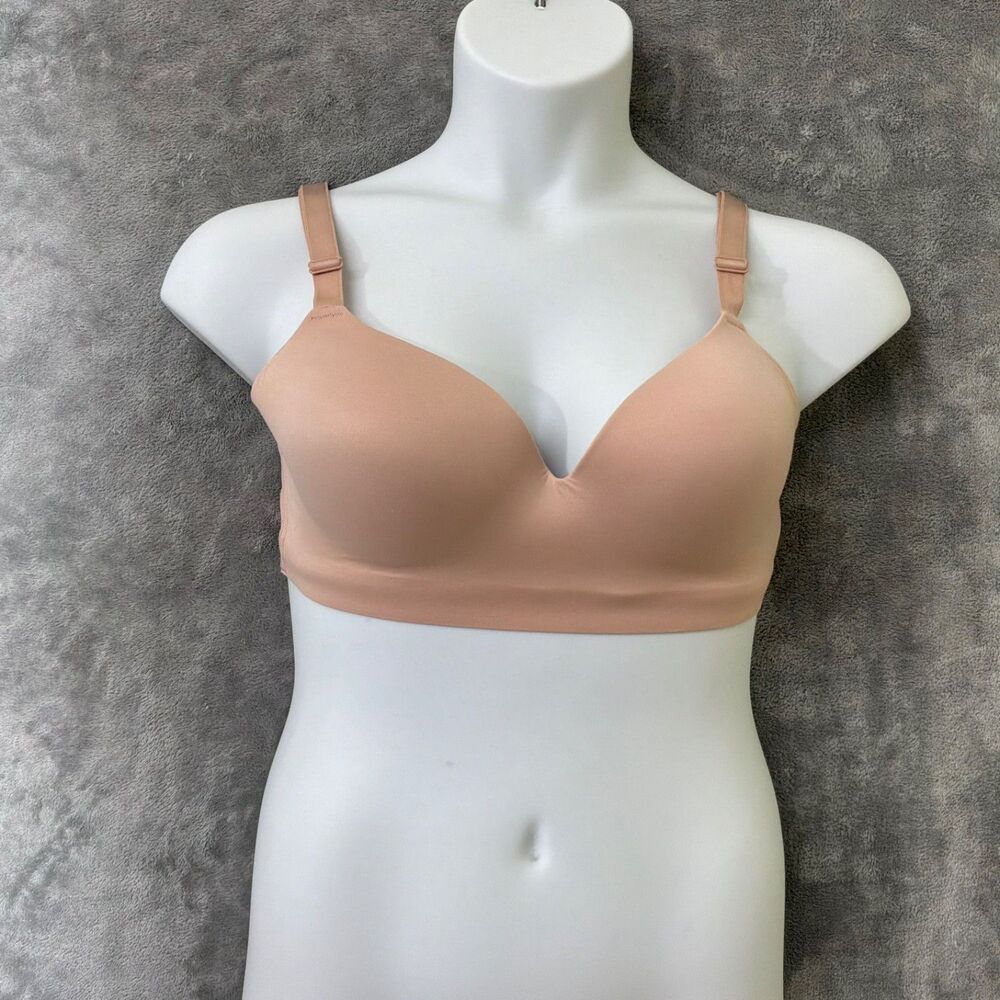 Soma enbliss Luxe Bralette Bra 38C Beige Wireless Lace J-Hook Hook & Eye
